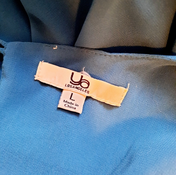 Silk Turquoise Draped Dress - Picture 6 of 9